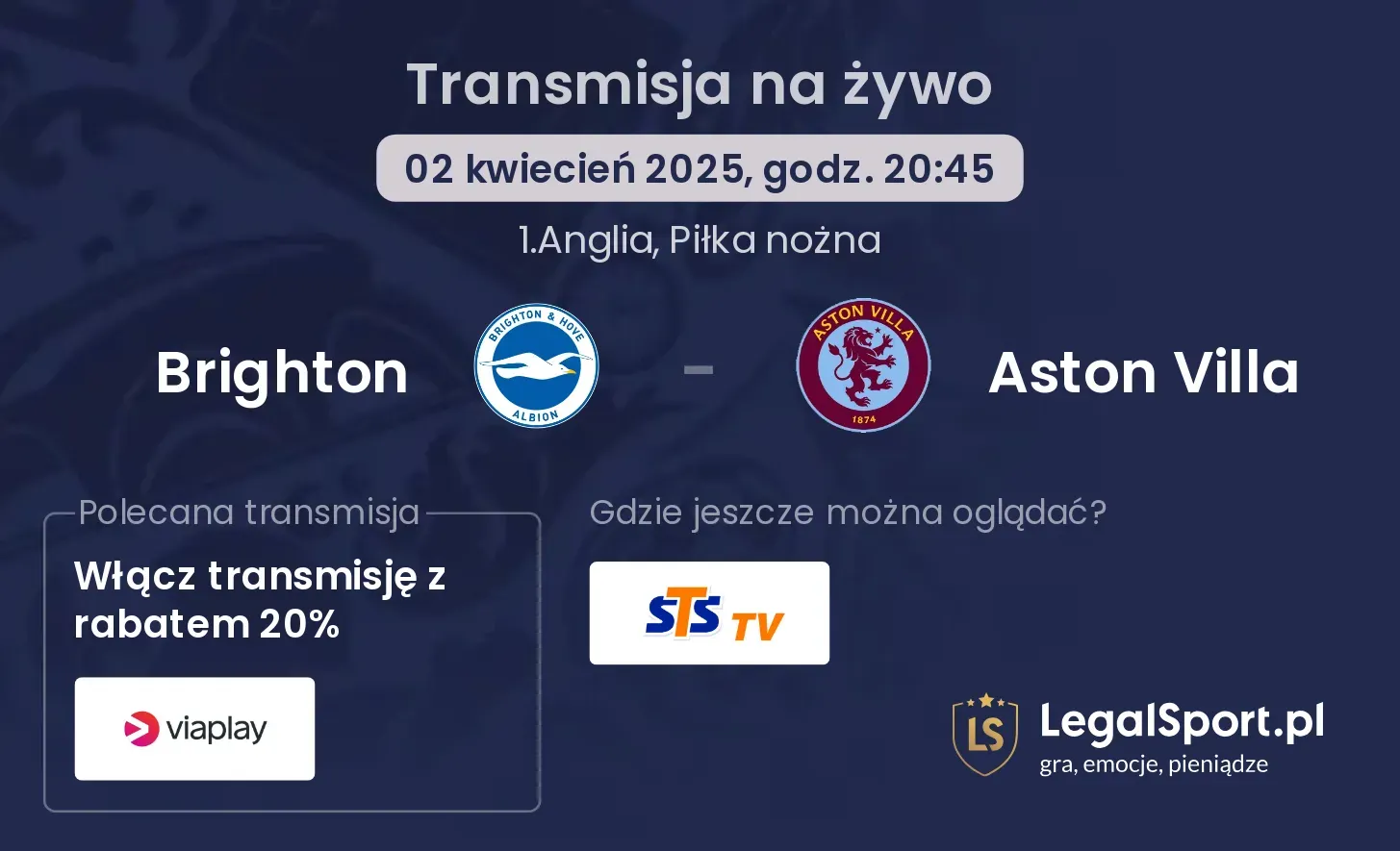 Brighton - Aston Villa gdzie oglądać?
