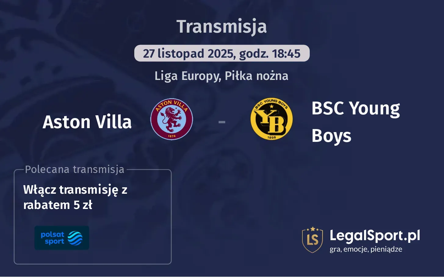 Aston Villa - BSC Young Boys Transmisje