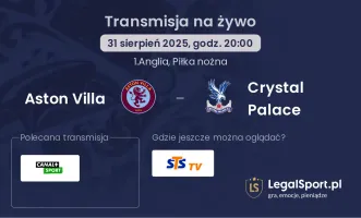 Aston Villa - Crystal Palace gdzie oglądać?