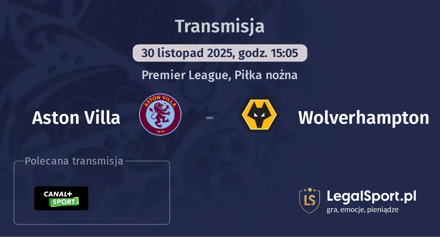 Aston Villa - Wolverhampton Transmisje