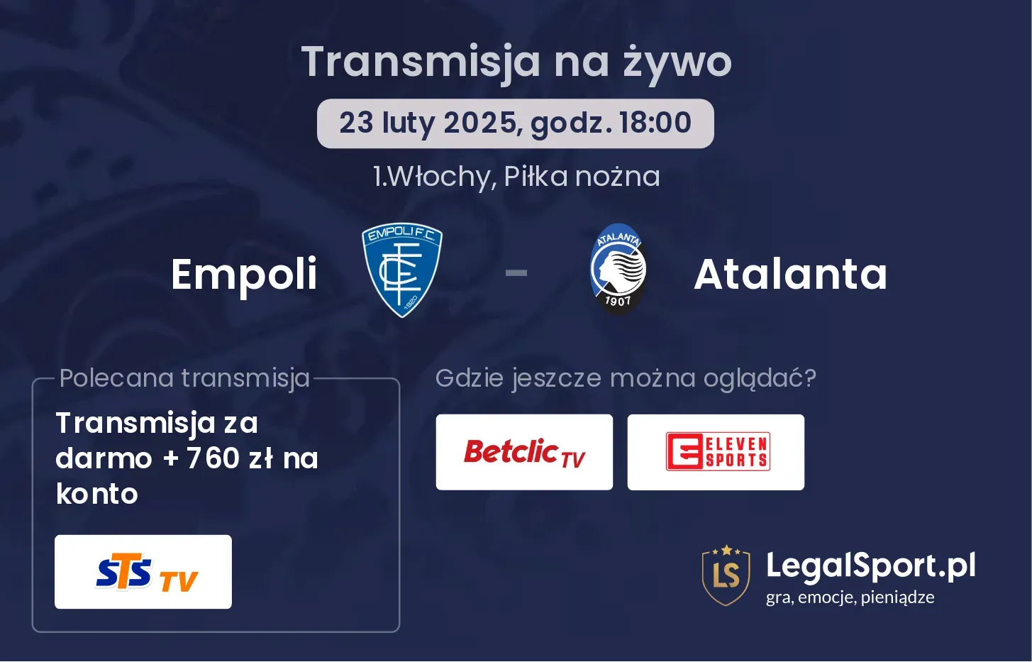 Empoli - Atalanta gdzie oglądać?