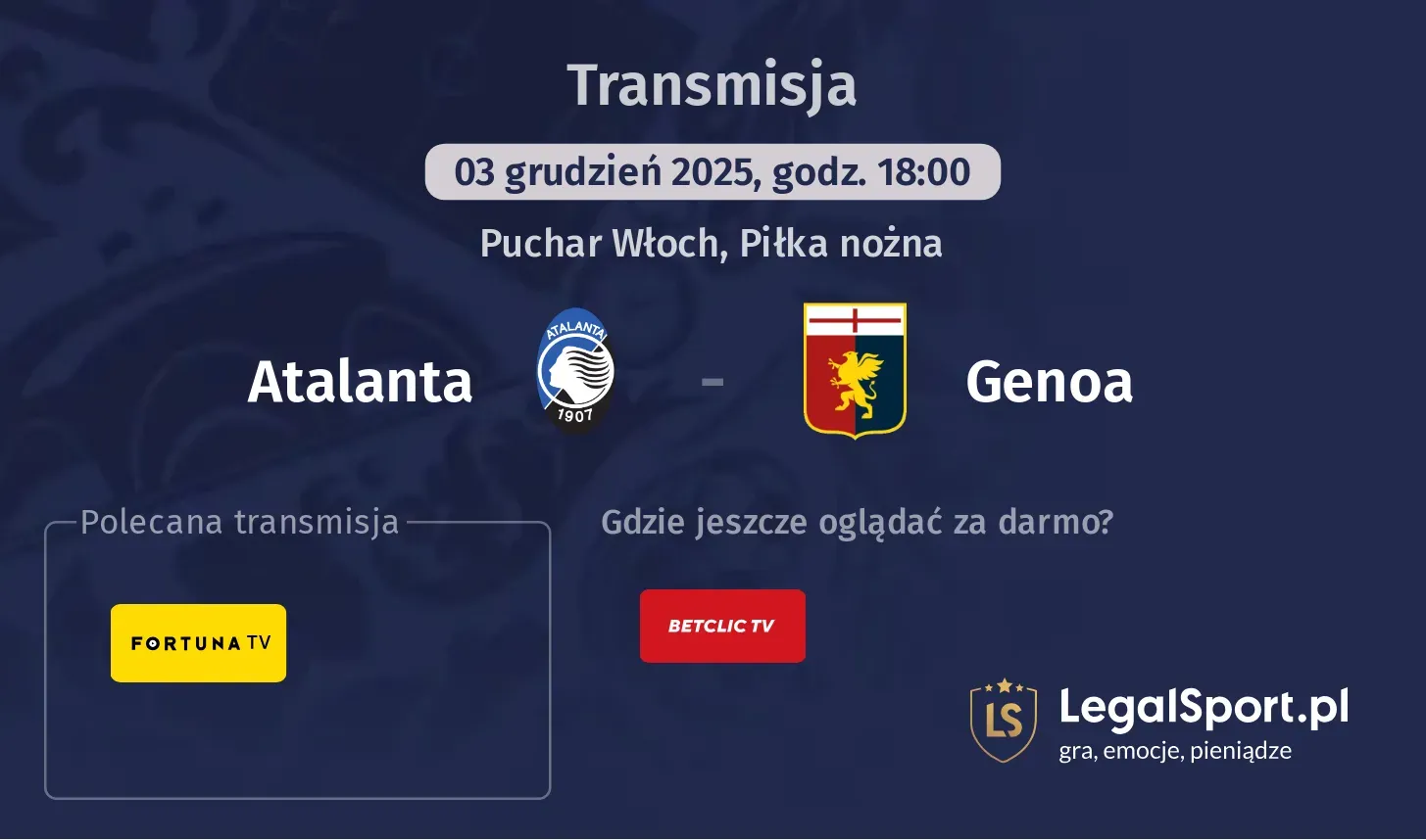 Atalanta - Genoa Transmisje