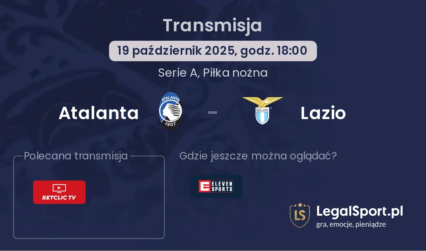 Atalanta - Lazio Transmisje
