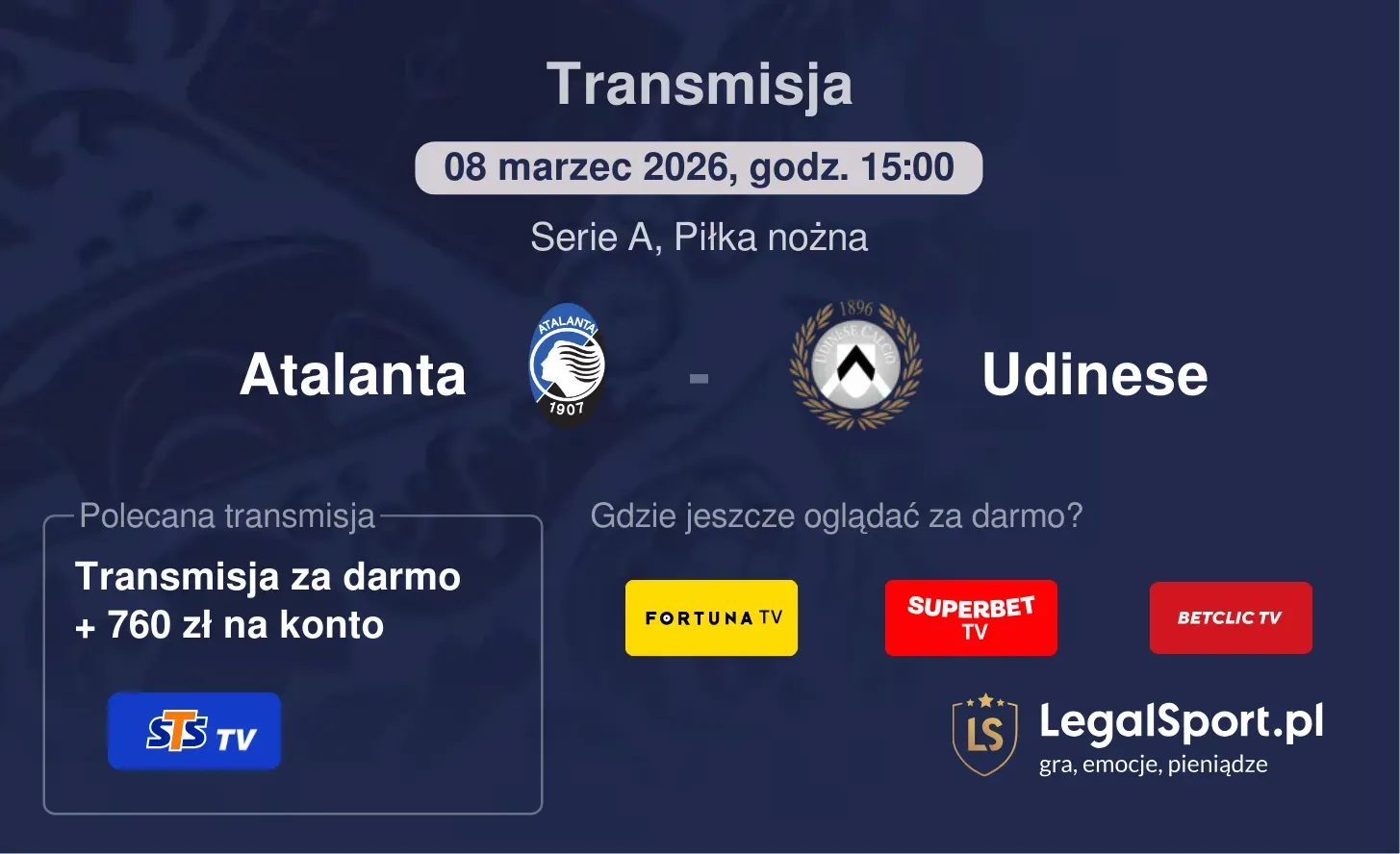 Atalanta - Udinese Transmisje