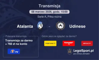 Atalanta - Udinese gdzie oglądać (08.03.2026)