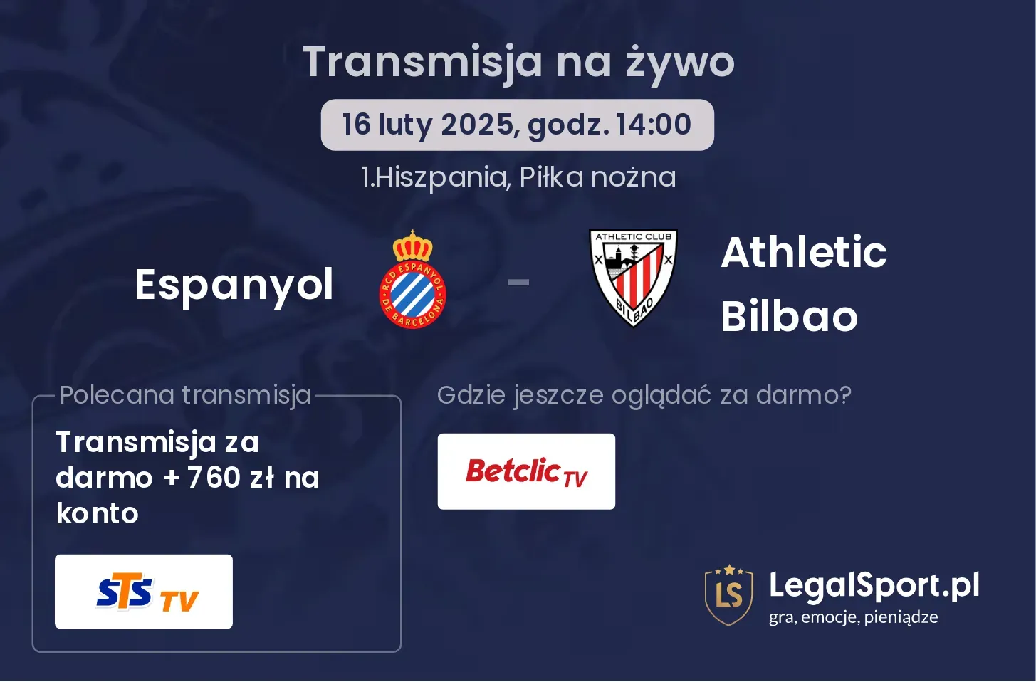 Espanyol - Athletic Bilbao gdzie oglądać?