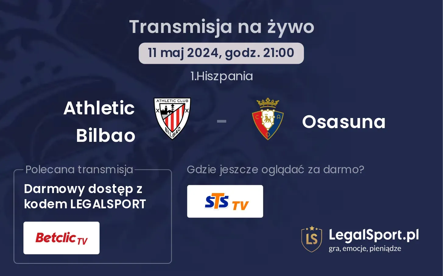 Athletic Bilbao - Osasuna transmisja na żywo