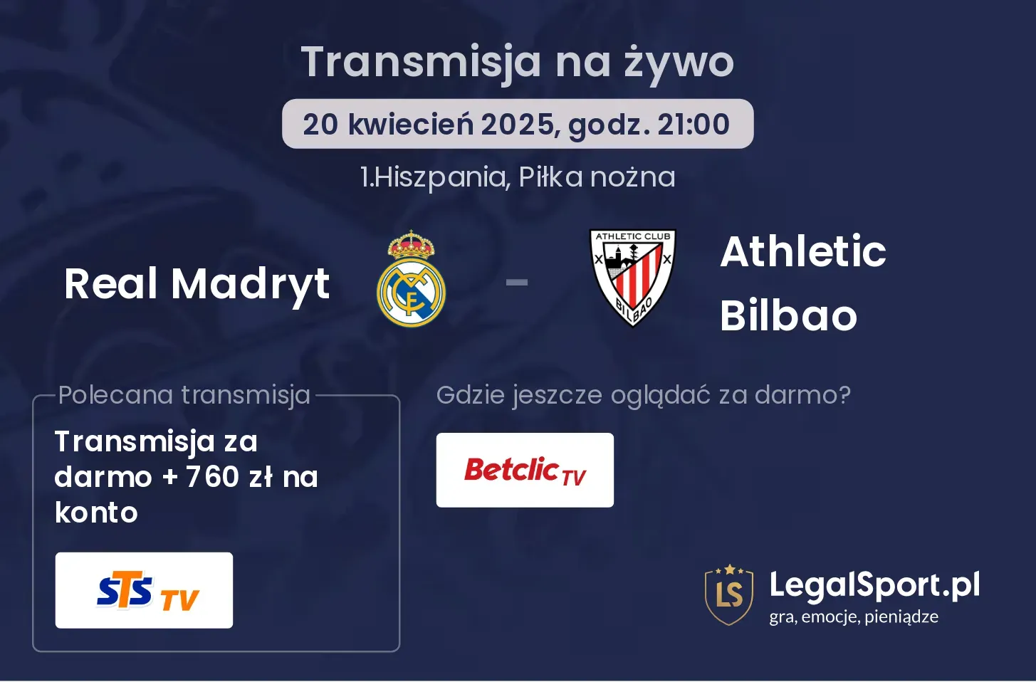 Real Madryt - Athletic Bilbao gdzie oglądać transmisję?