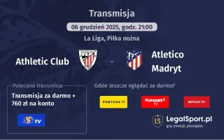 Athletic Club - Atletico Madryt gdzie oglądać? (06.12)