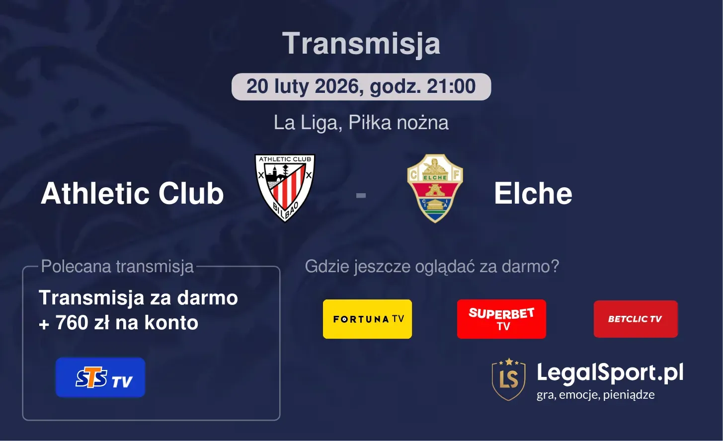 Athletic Club - Elche Transmisje