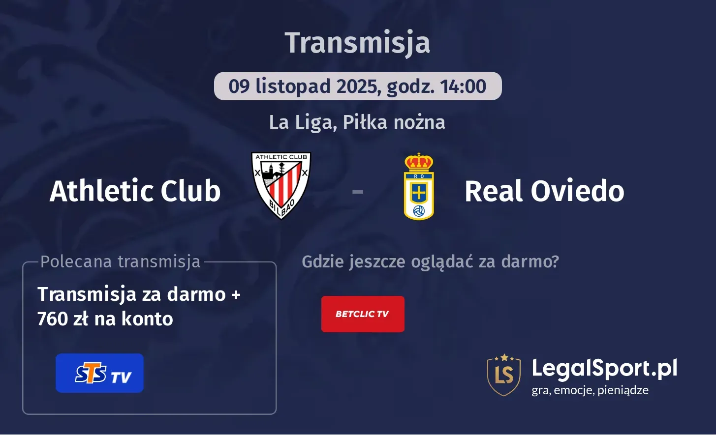 Athletic Club - Real Oviedo Transmisje
