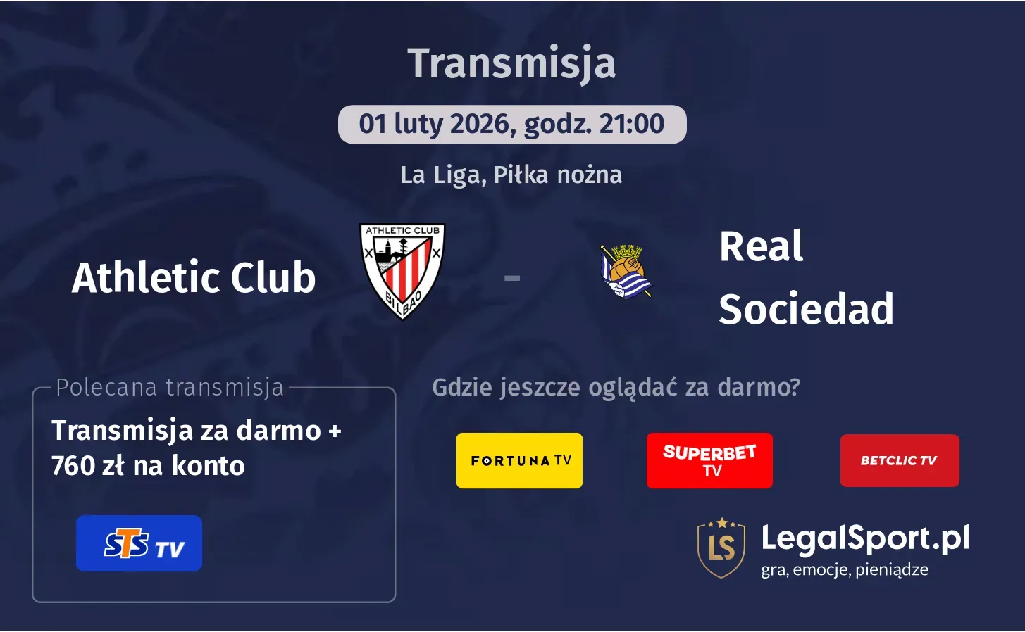 Athletic Club - Real Sociedad Transmisje