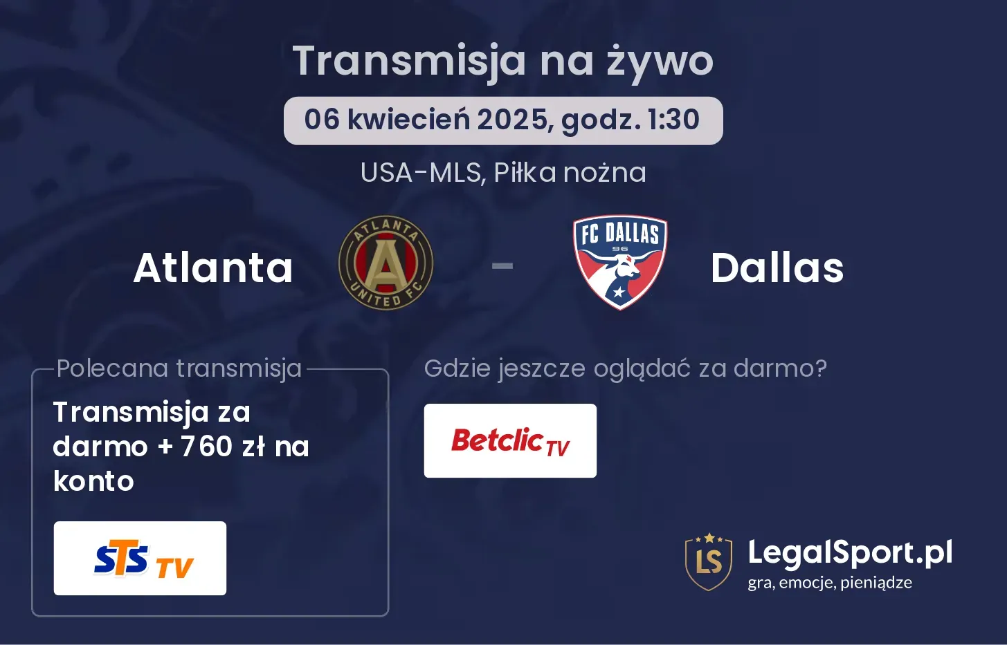 Atlanta - Dallas gdzie oglądać?