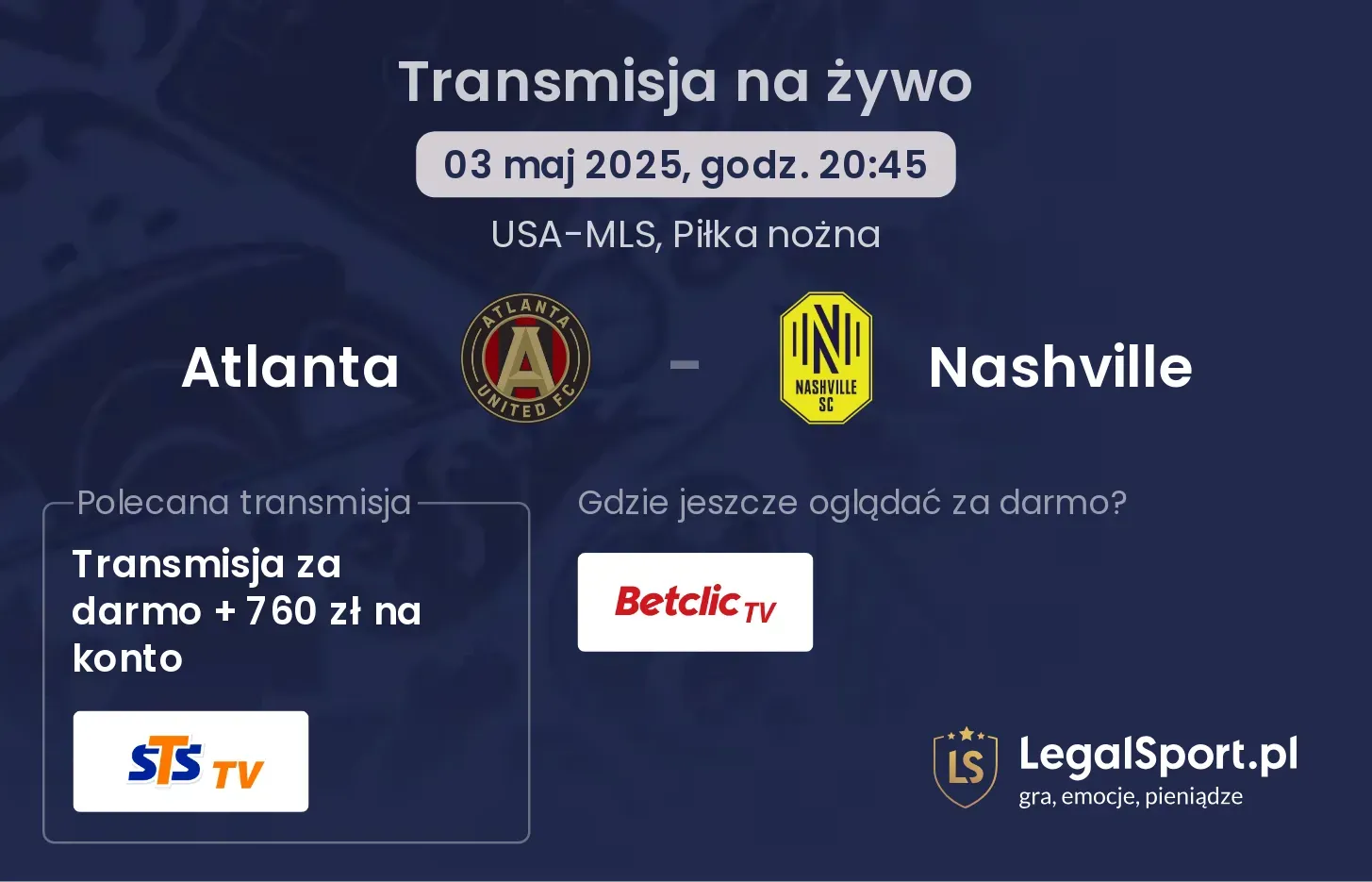 Atlanta - Nashville gdzie oglądać?