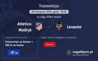 Atletico Madryt - Levante gdzie oglądać? (08.11)