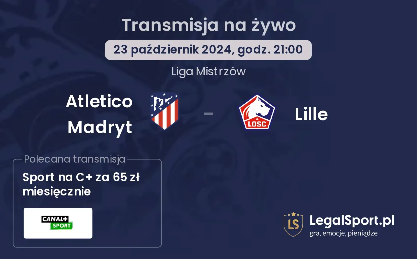 Atletico Madryt - Lille gdzie oglądać? 23.10, godz. 21:00