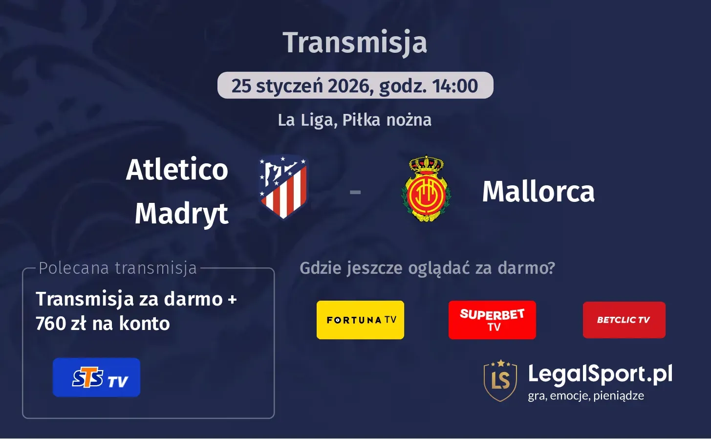 Atletico Madryt - Mallorca Transmisje