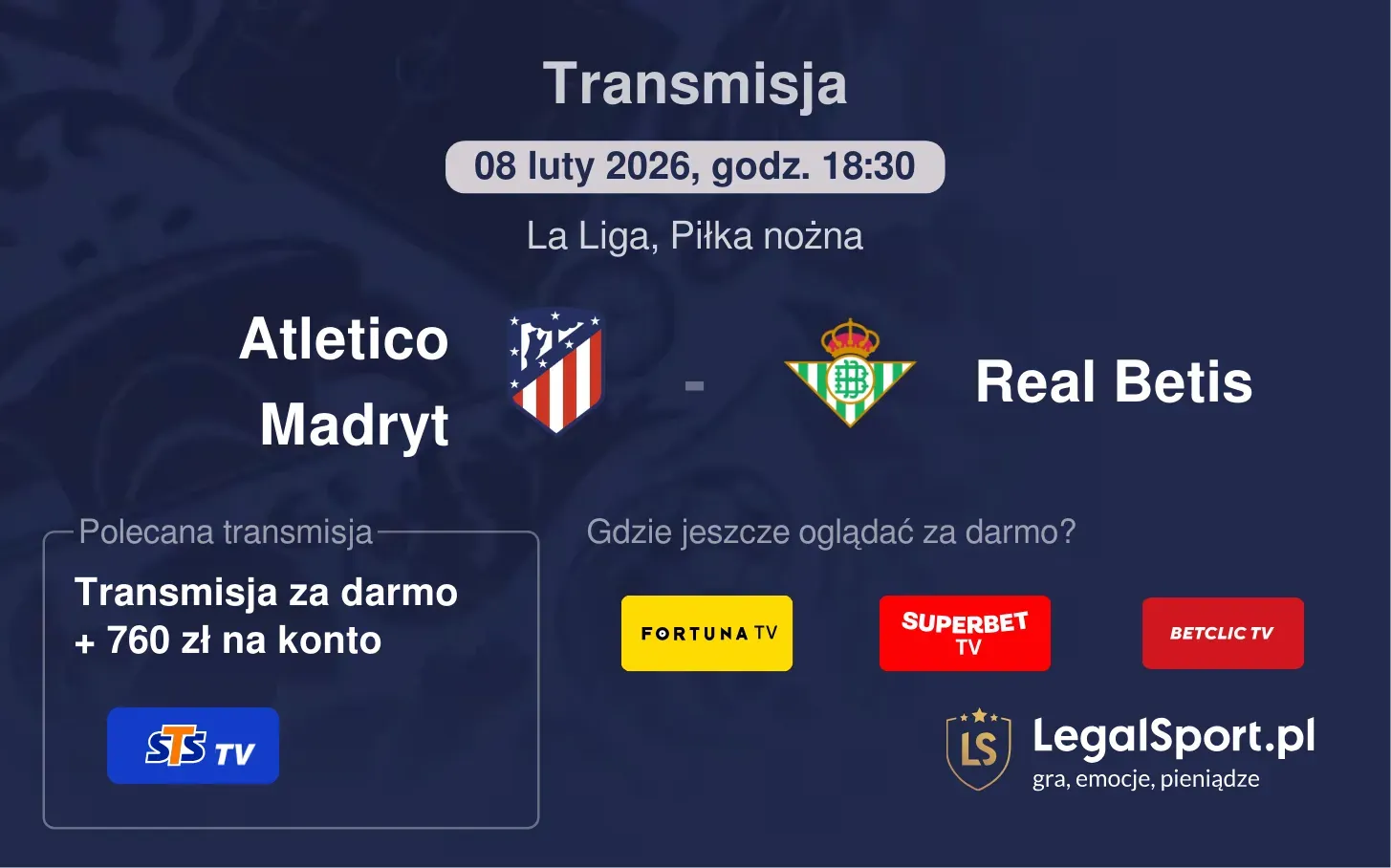 Atletico Madryt - Real Betis Transmisje