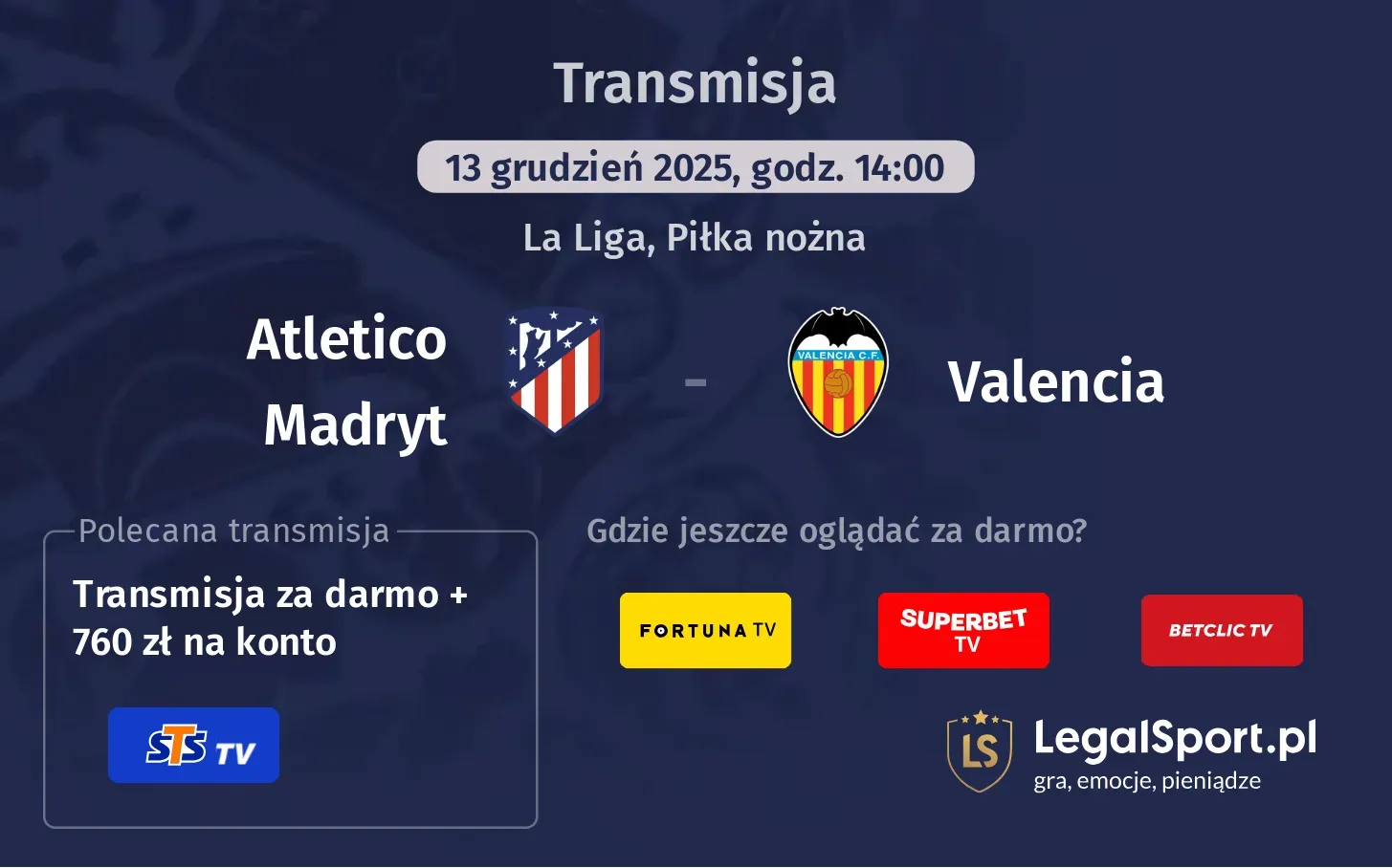 Atletico Madryt - Valencia Transmisje