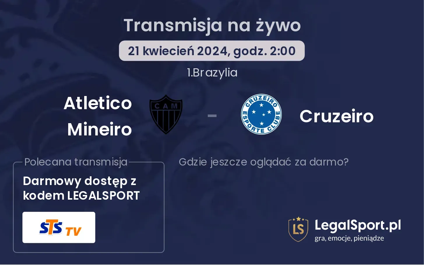 Atletico Mineiro - Cruzeiro transmisja na żywo