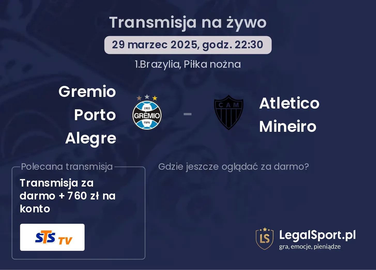 Gremio Porto Alegre - Atletico Mineiro gdzie oglądać?