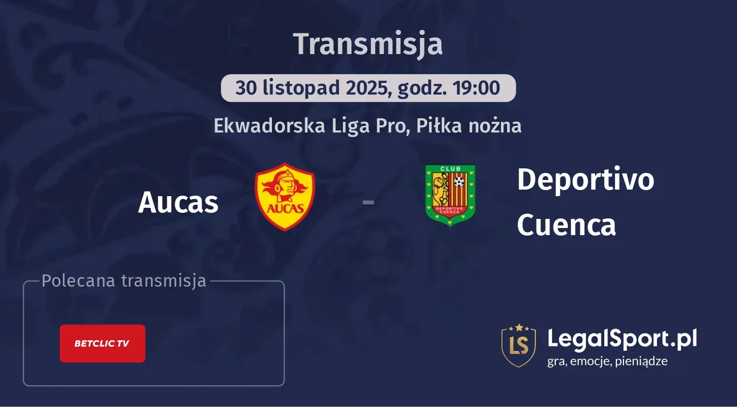 Aucas - Deportivo Cuenca Transmisje
