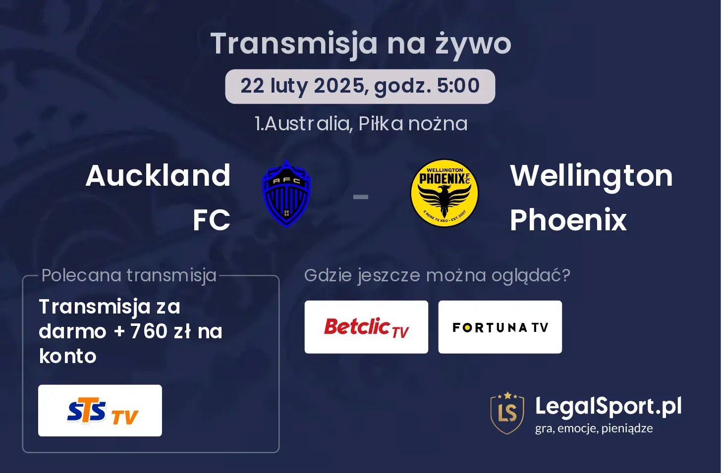 Auckland FC - Wellington Phoenix gdzie oglądać?