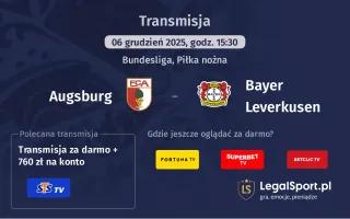 Augsburg - Bayer Leverkusen gdzie oglądać? (06.12)