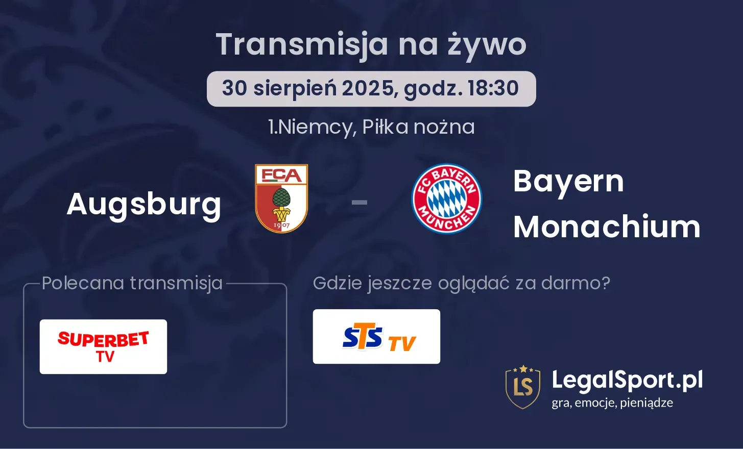 Augsburg - Bayern Monachium transmisja na żywo