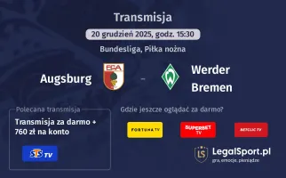 Augsburg - Werder Bremen gdzie oglądać? (20.12)