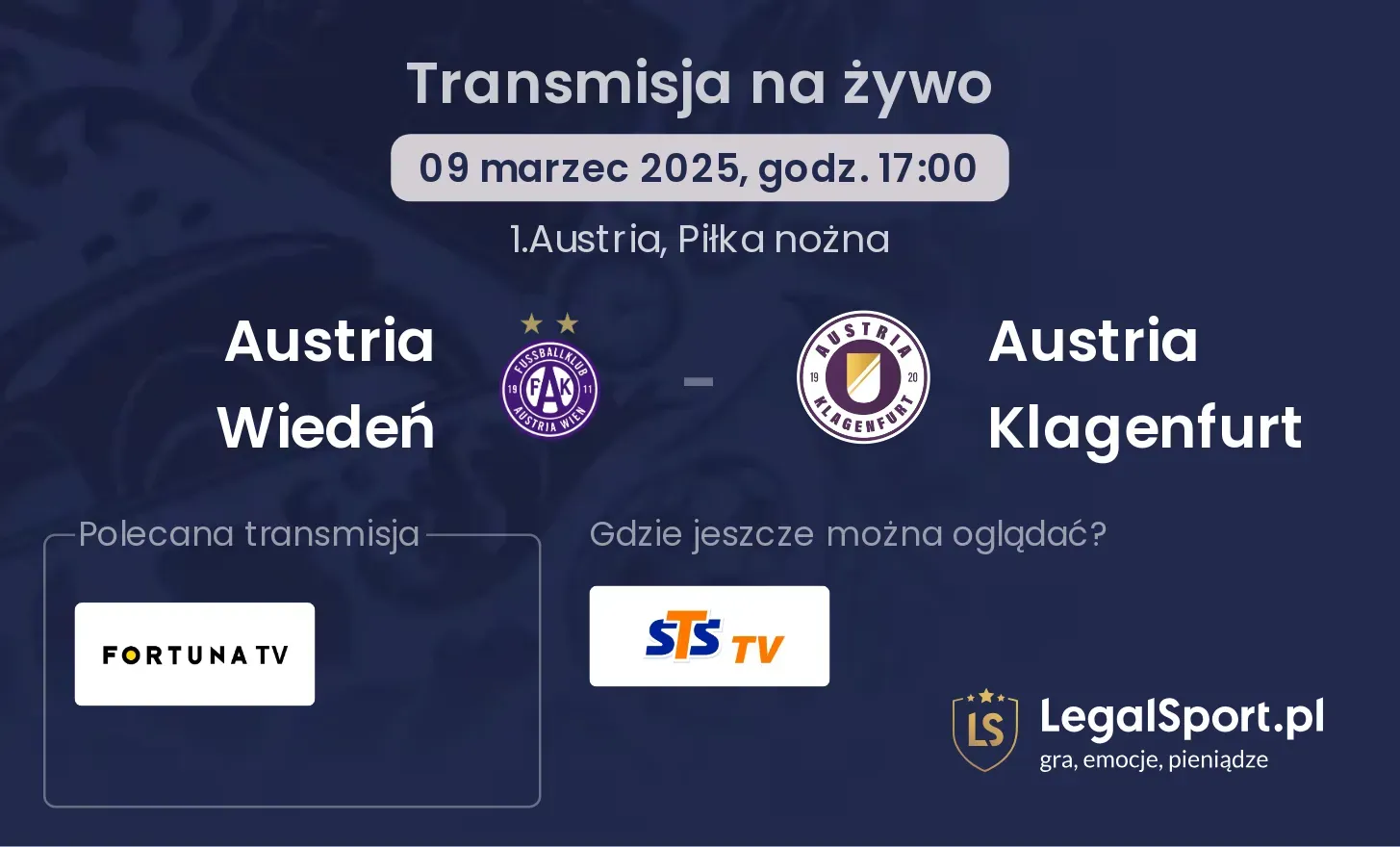 Austria Wiedeń - Austria Klagenfurt gdzie oglądać?