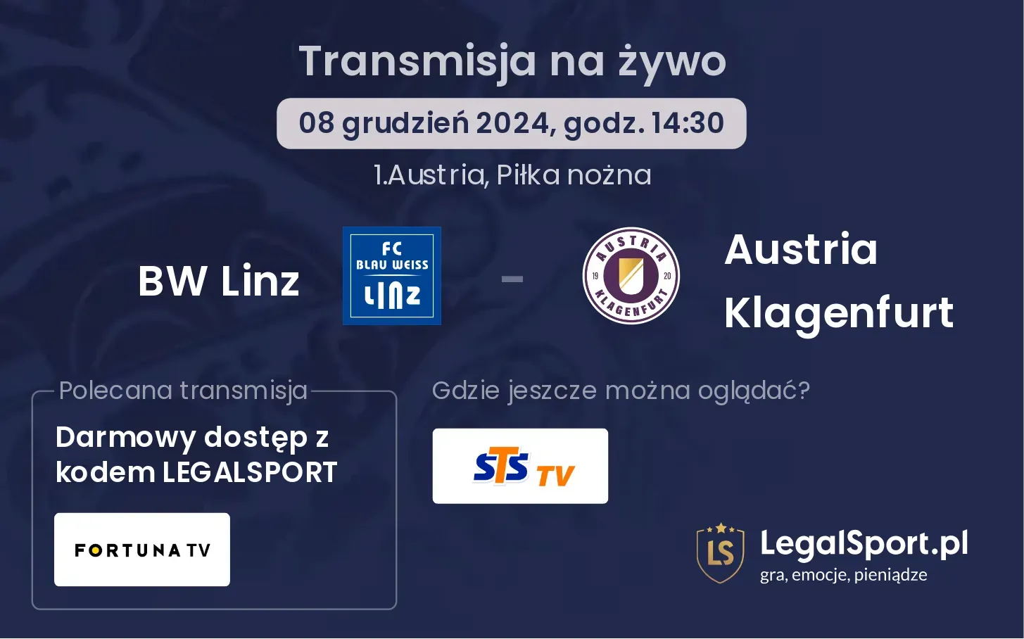 BW Linz - Austria Klagenfurt gdzie oglądać?