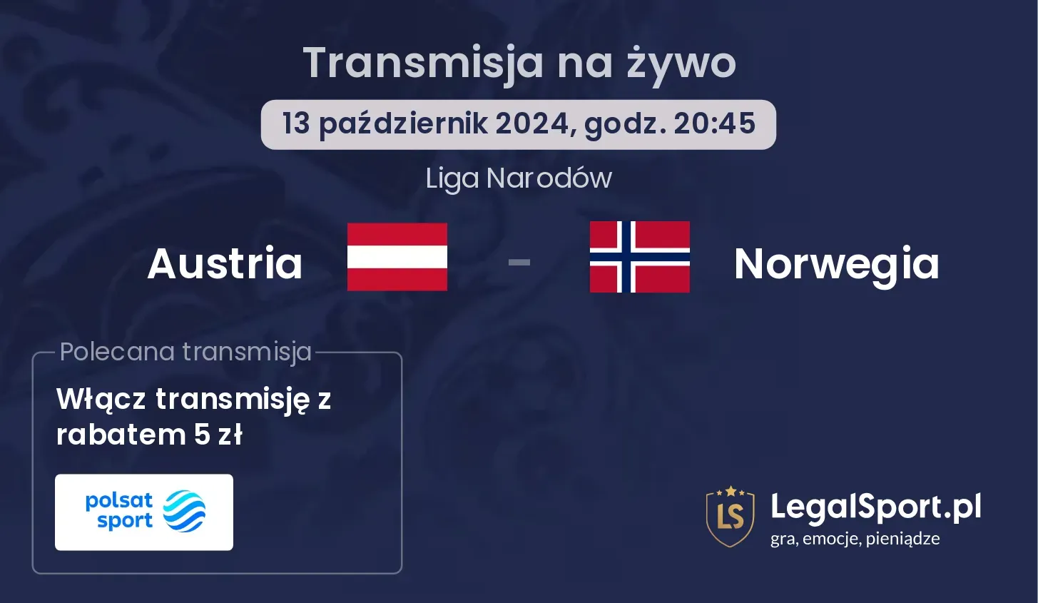 Austria - Norwegia gdzie oglądać? 13.10, godz. 20:45