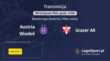 Austria Wiedeń - Grazer AK gdzie oglądać? (08.11)