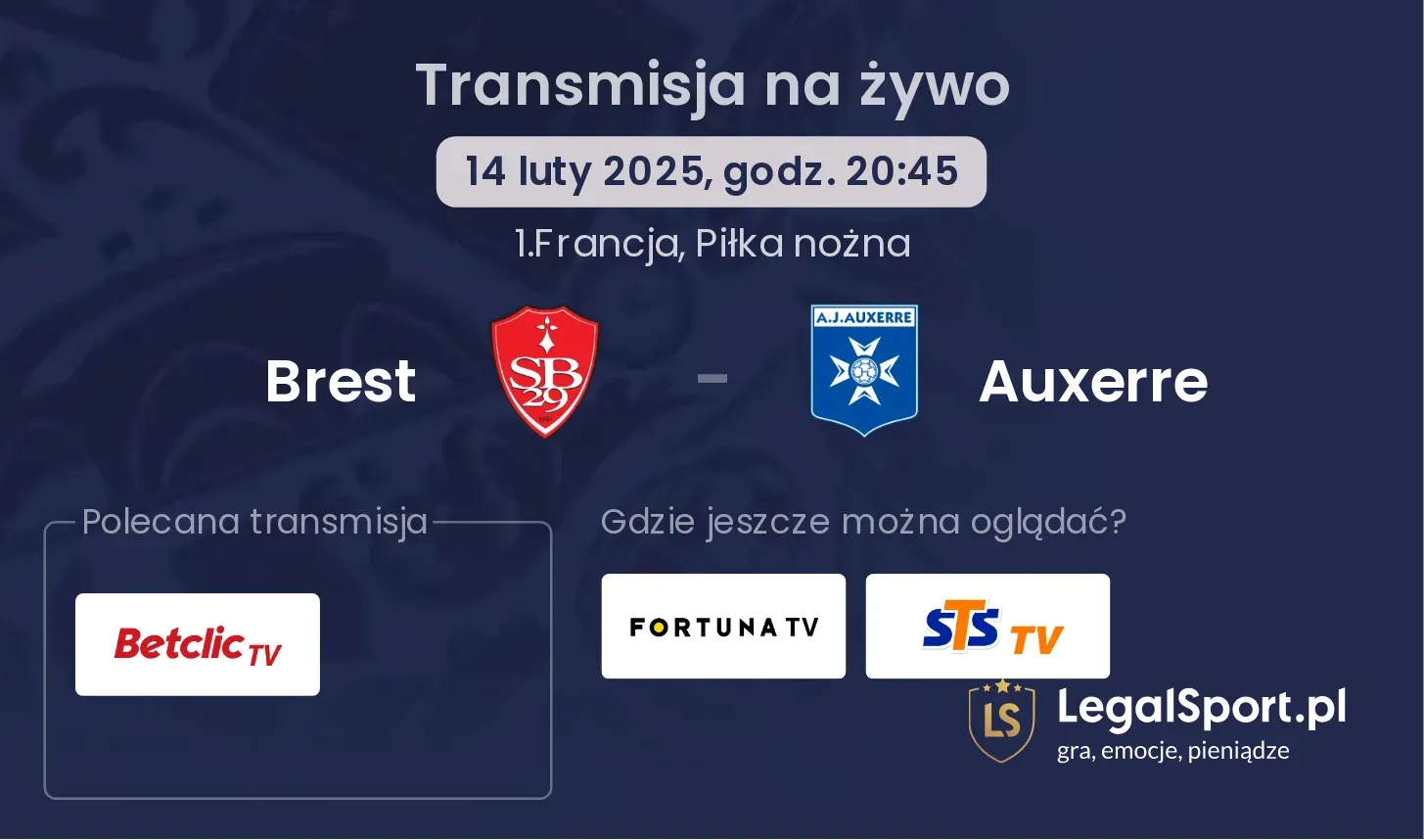 Brest - Auxerre gdzie oglądać?