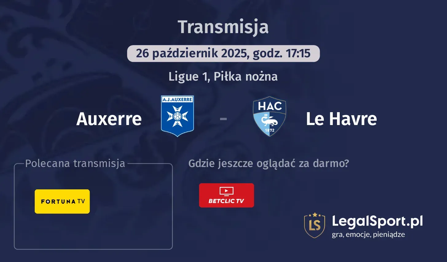 Auxerre - Le Havre Transmisje