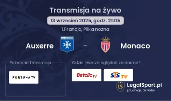 Auxerre - Monaco gdzie oglądać?