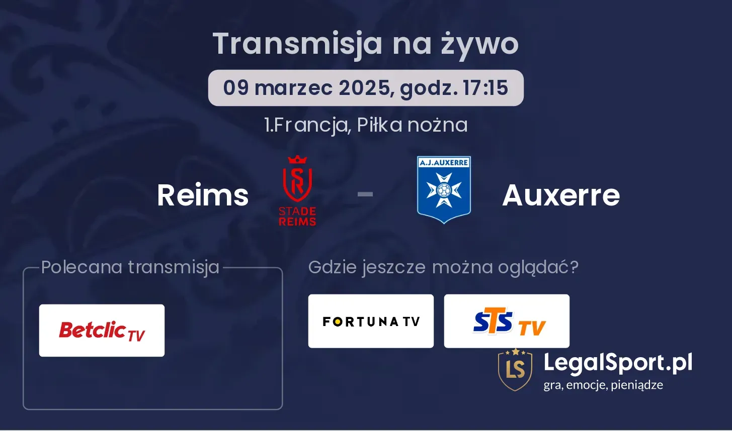 Auxerre - Reims transmisja na żywo