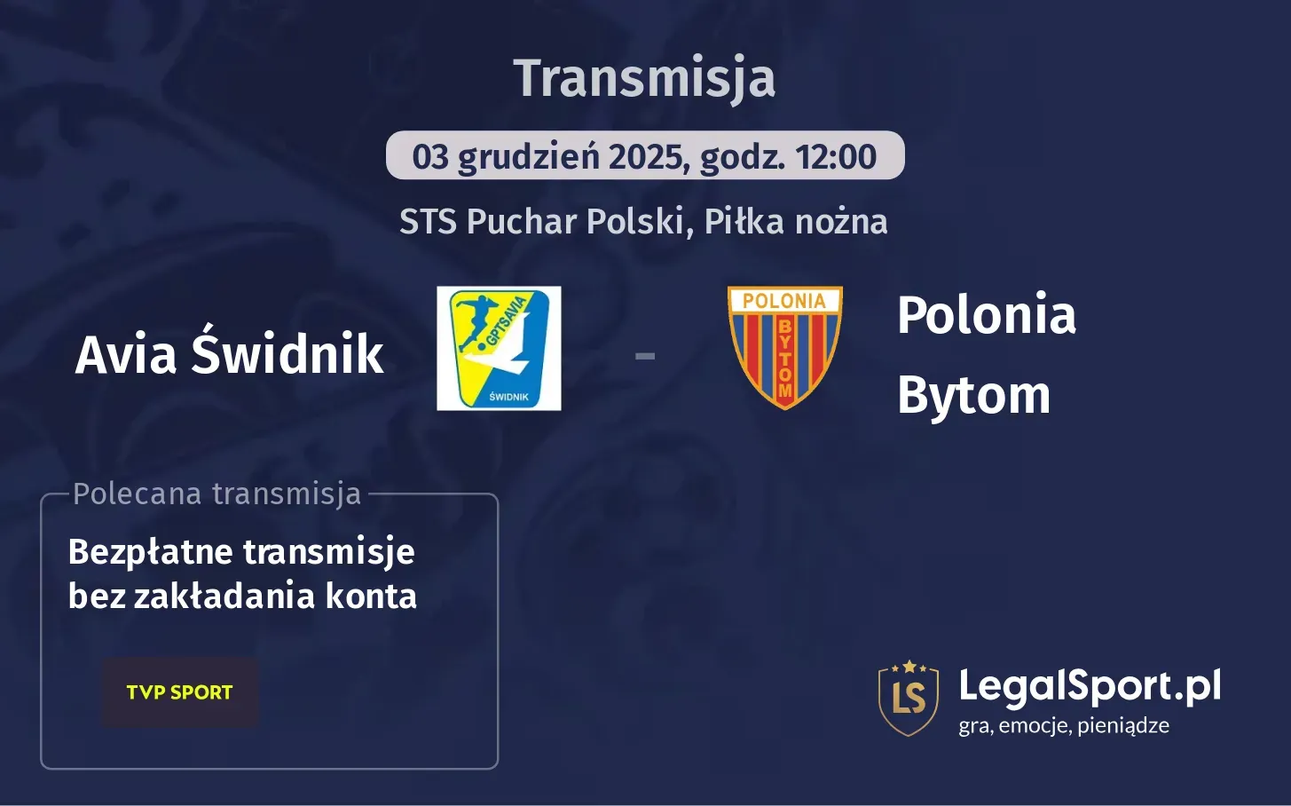 Avia Świdnik - Polonia Bytom Transmisje