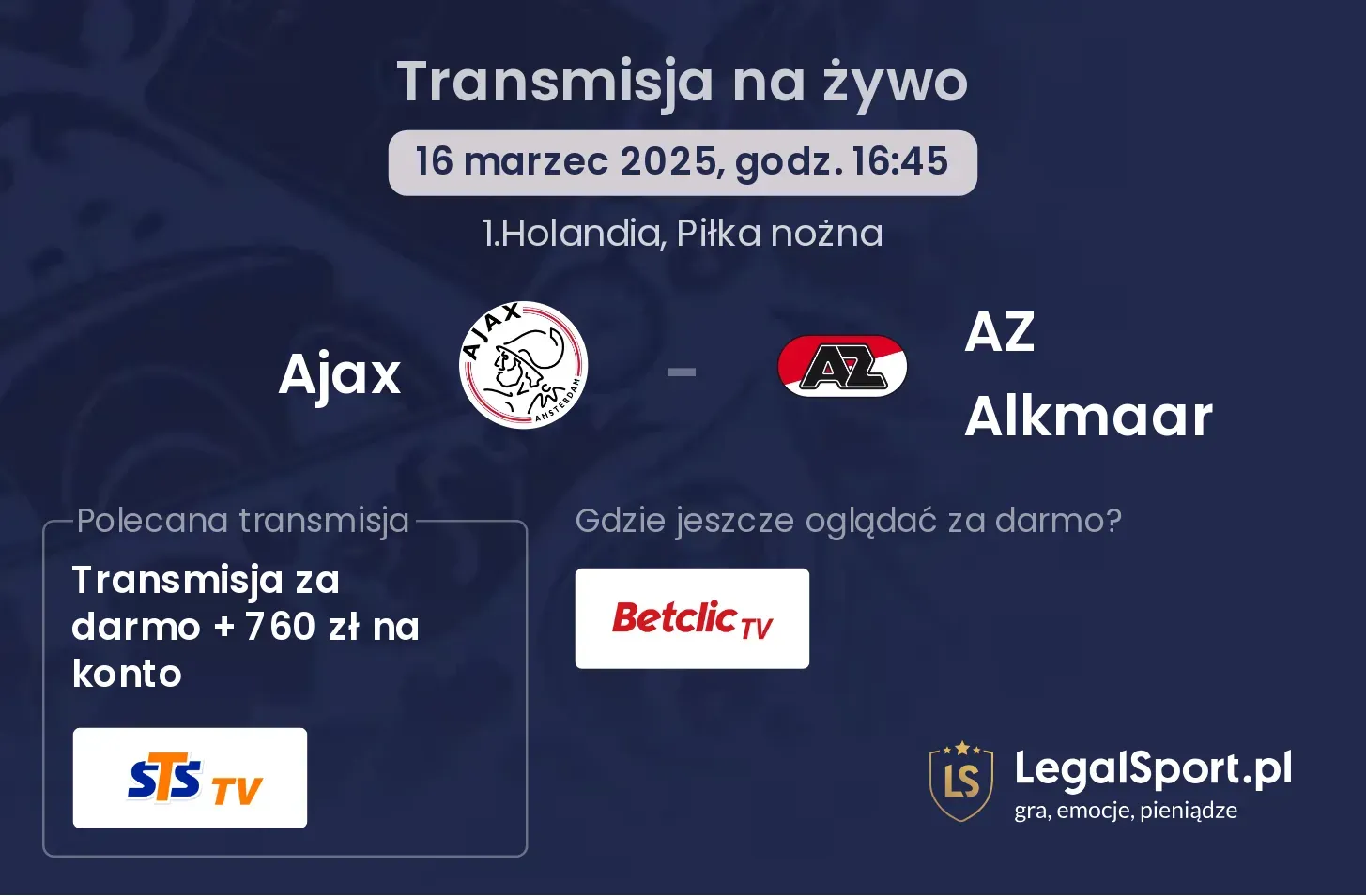 Ajax - AZ Alkmaar gdzie oglądać?
