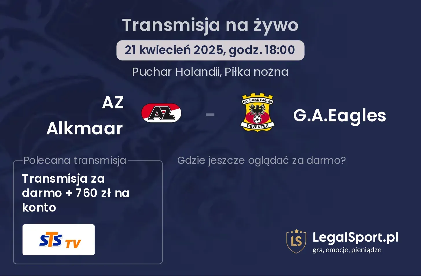 AZ Alkmaar - G.A.Eagles gdzie oglądać?