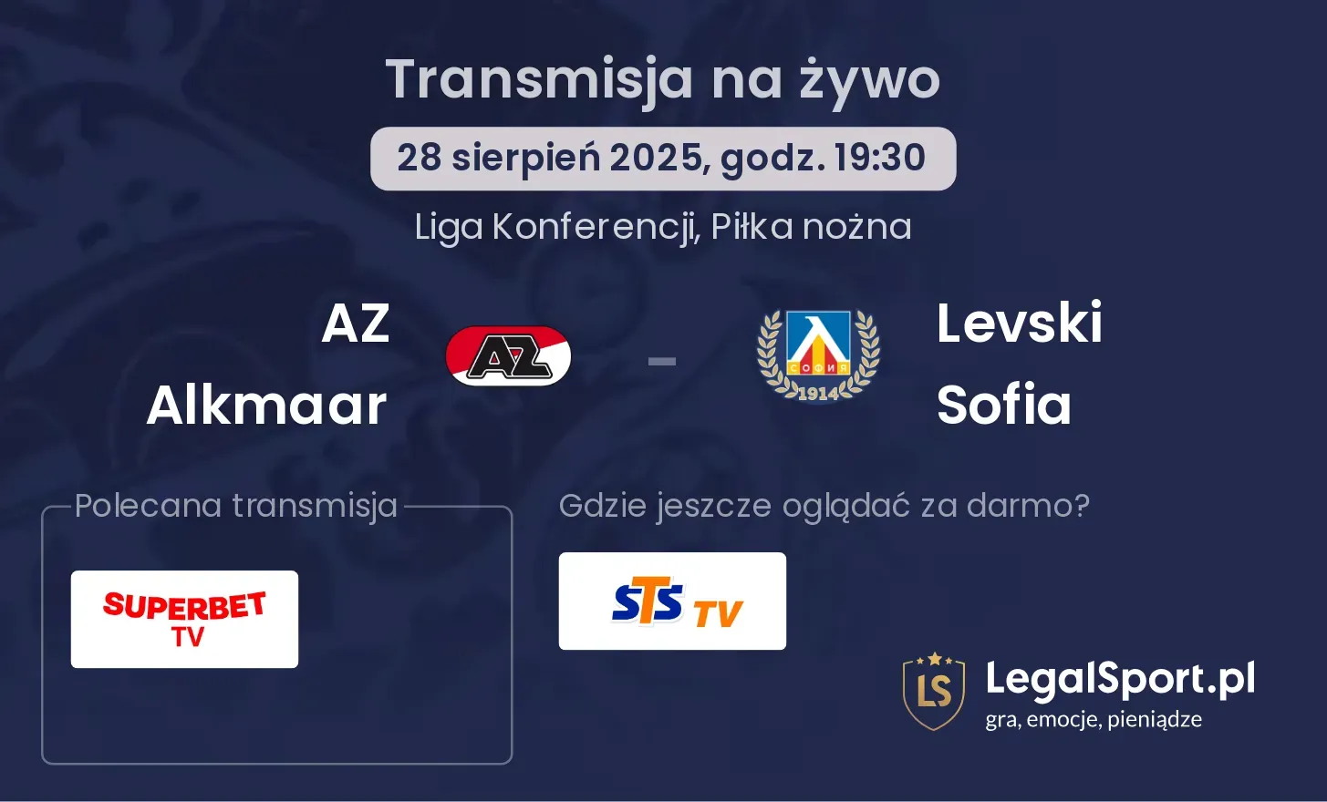 AZ Alkmaar - Levski Sofia transmisja na żywo