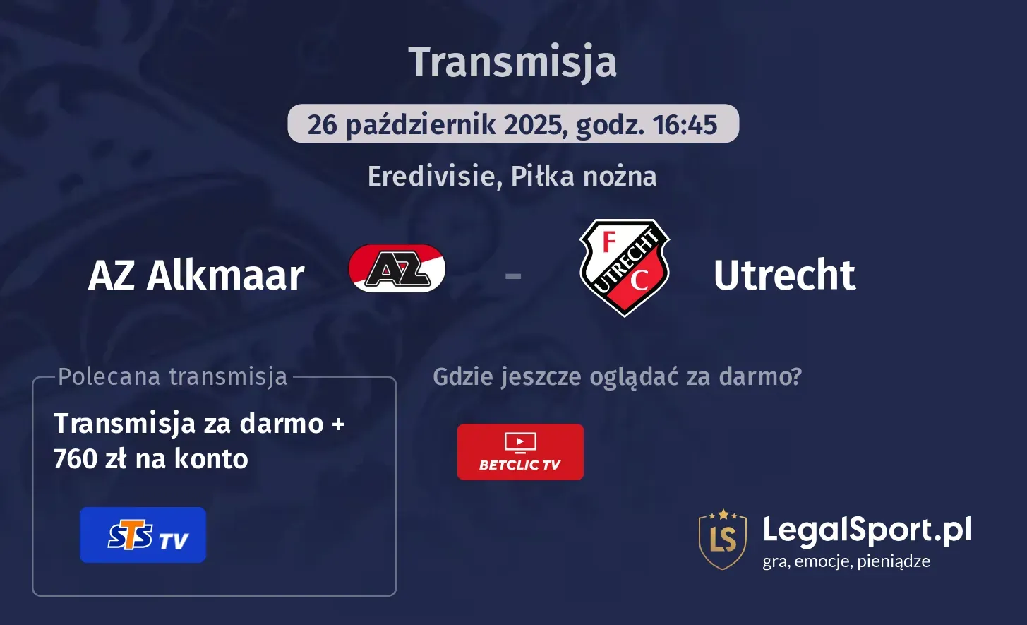 AZ Alkmaar - Utrecht gdzie oglądać?