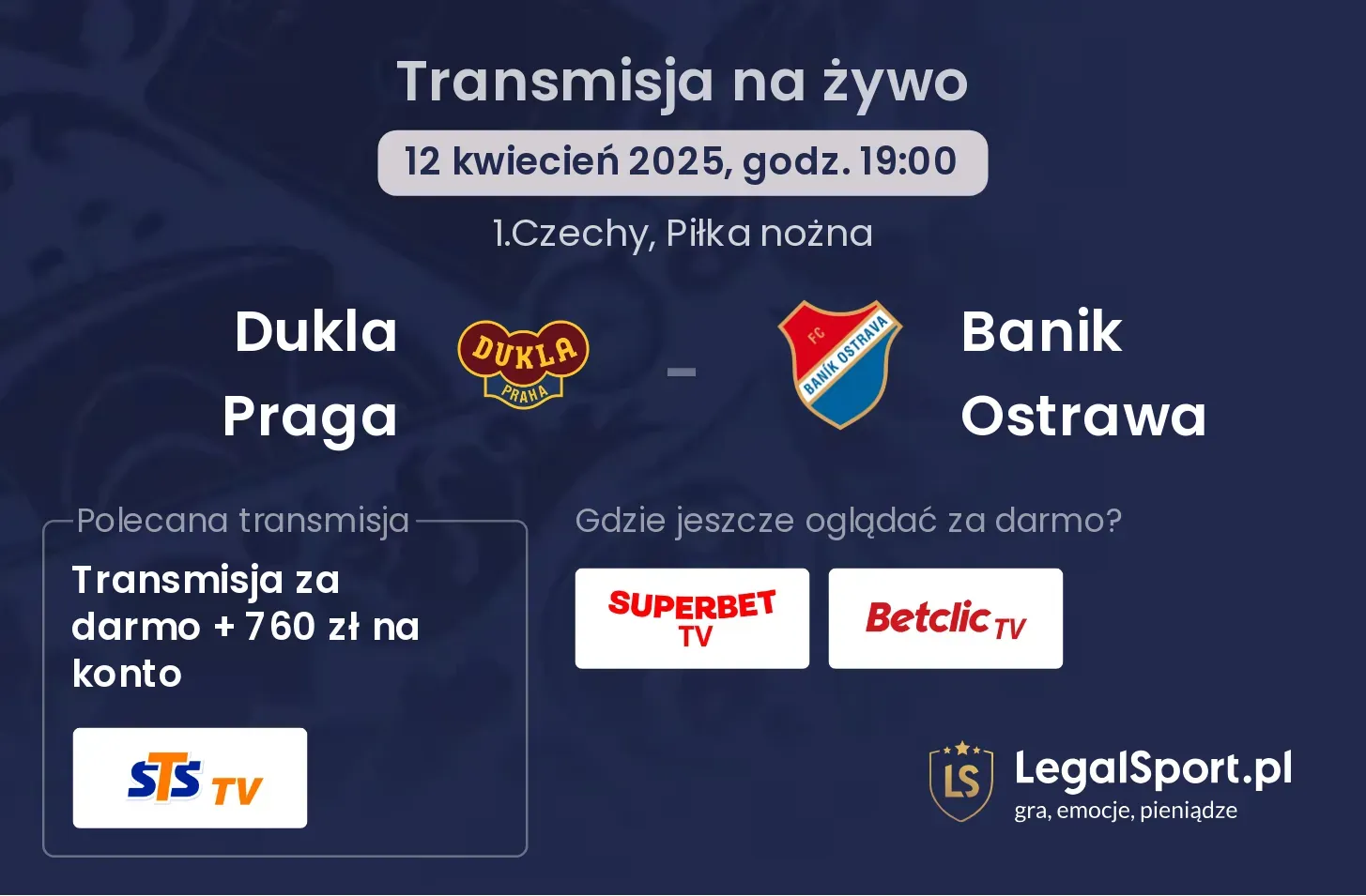 Dukla Praga - Banik Ostrawa gdzie oglądać transmisję?