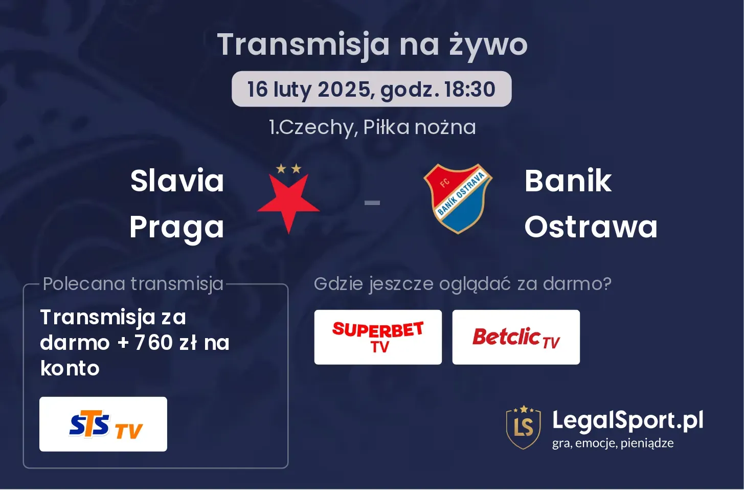 Slavia Praga - Banik Ostrawa gdzie oglądać transmisję?