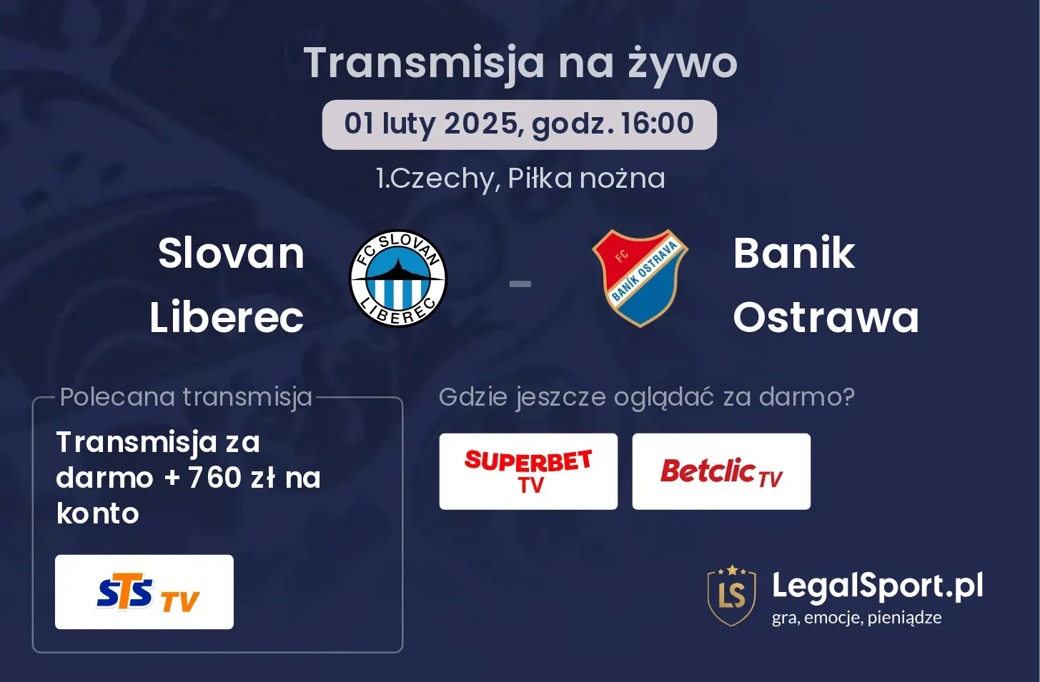 Slovan Liberec - Banik Ostrawa gdzie oglądać?