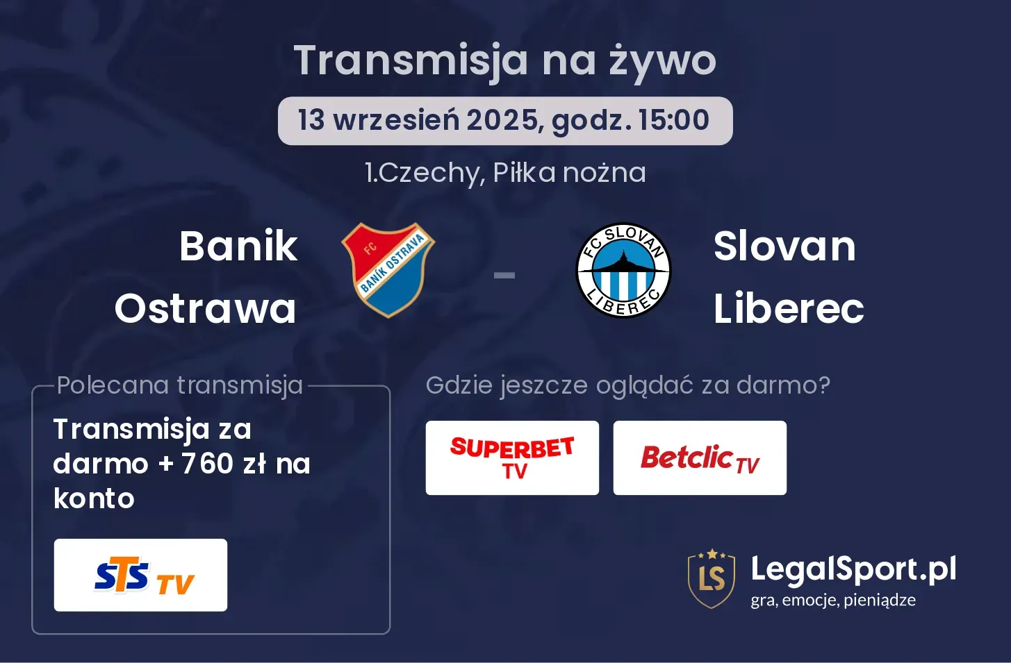 Banik Ostrawa - Slovan Liberec gdzie oglądać?