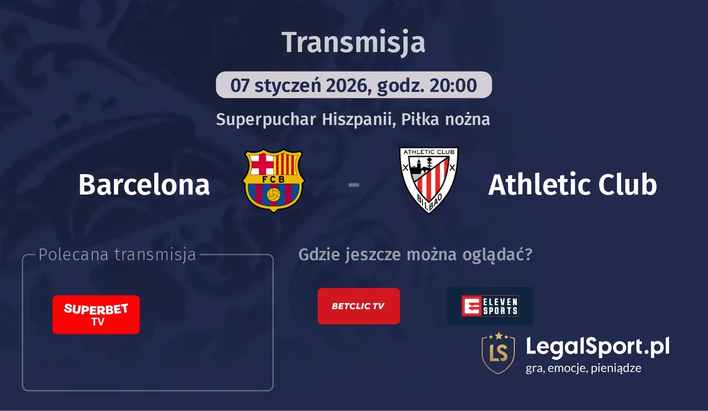 Barcelona - Athletic Club Transmisje