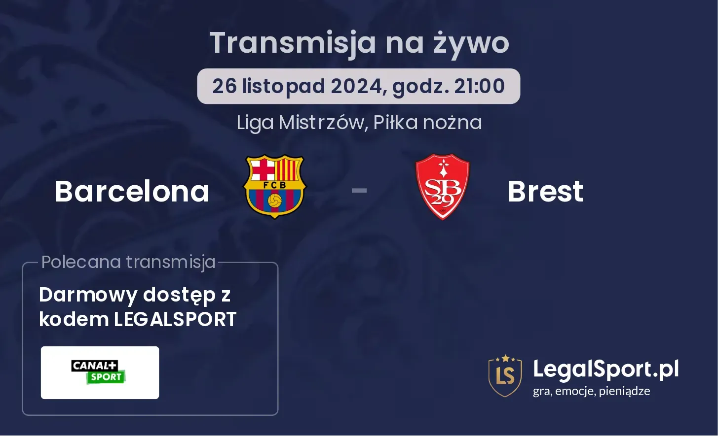 Barcelona - Brest gdzie oglądać?