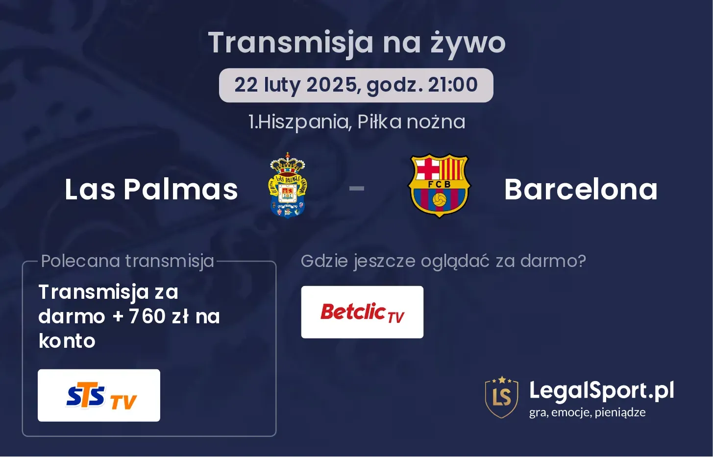 Las Palmas - Barcelona gdzie oglądać?